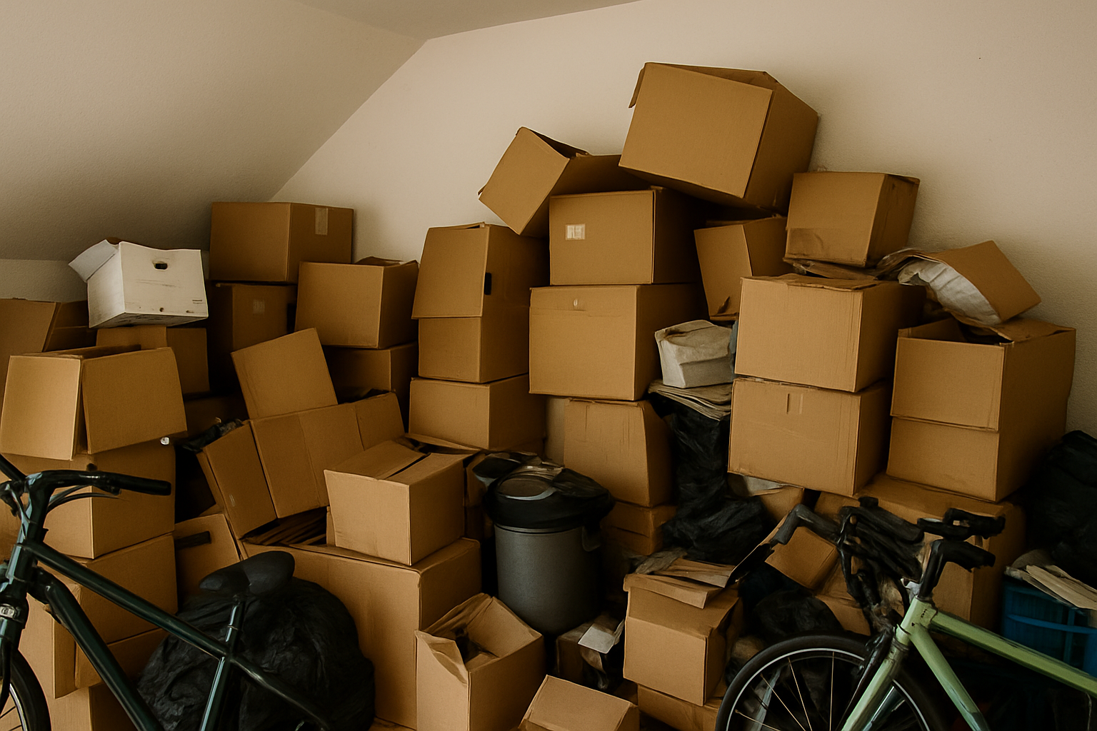 Deposito mobili in fase di riempimento